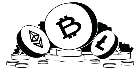 A person learning about cryptocurrencies illustration