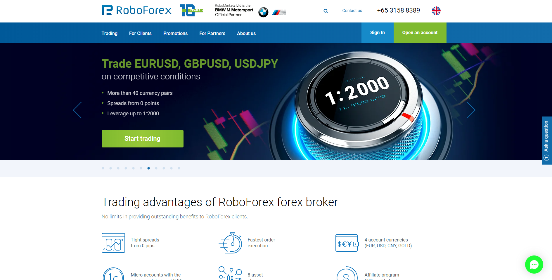 RoboForex website